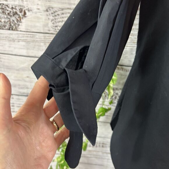 Talbots Blouse Tunic size Extra Small Classic Black Modest Casual Career Boho - Picture 7 of 11